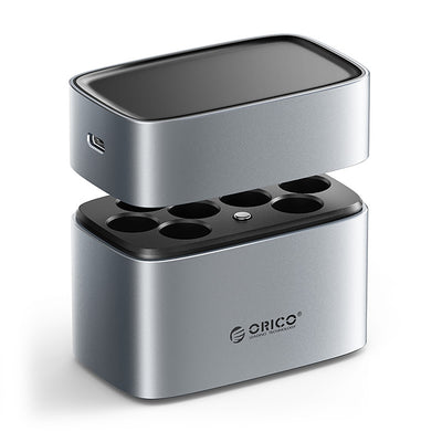 Incarcator Orico EV8 AA Lithium Battery cu Storage Function - Argintiu