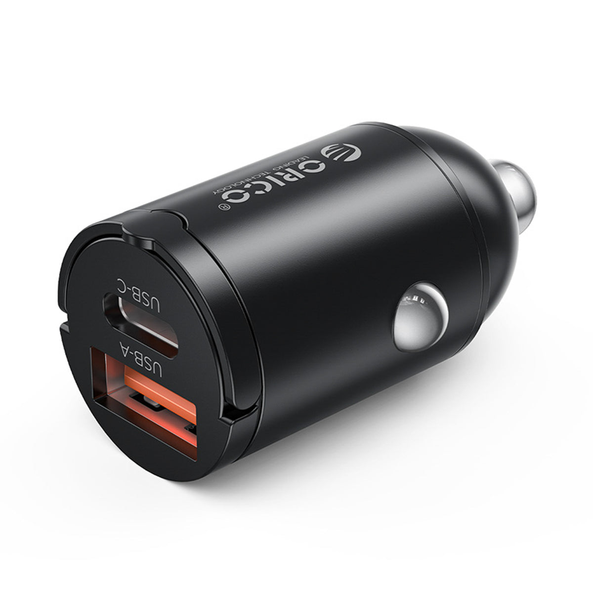 Incarcator auto Orico Miniring 30W Usb-a + Usb-c - Negru