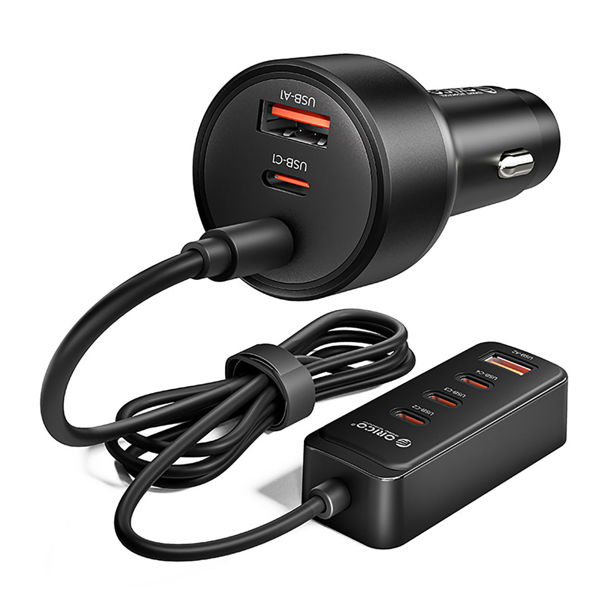 Incarcator auto Orico Chargeclip 108W 2x Usb-a + 4x Usb-c cu Clip - Negru