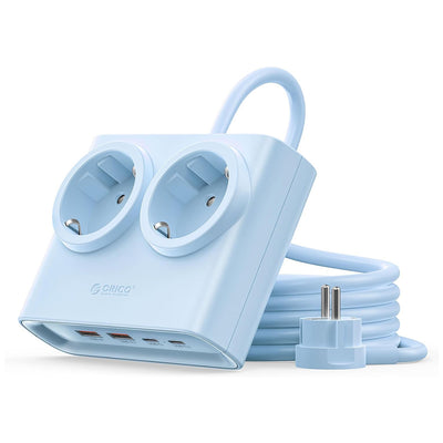 Cablu Orico Pdc25 25W 6in1 Power Strip 2x AC + 2x Usb-a + 2x Usb-c - Albastru
