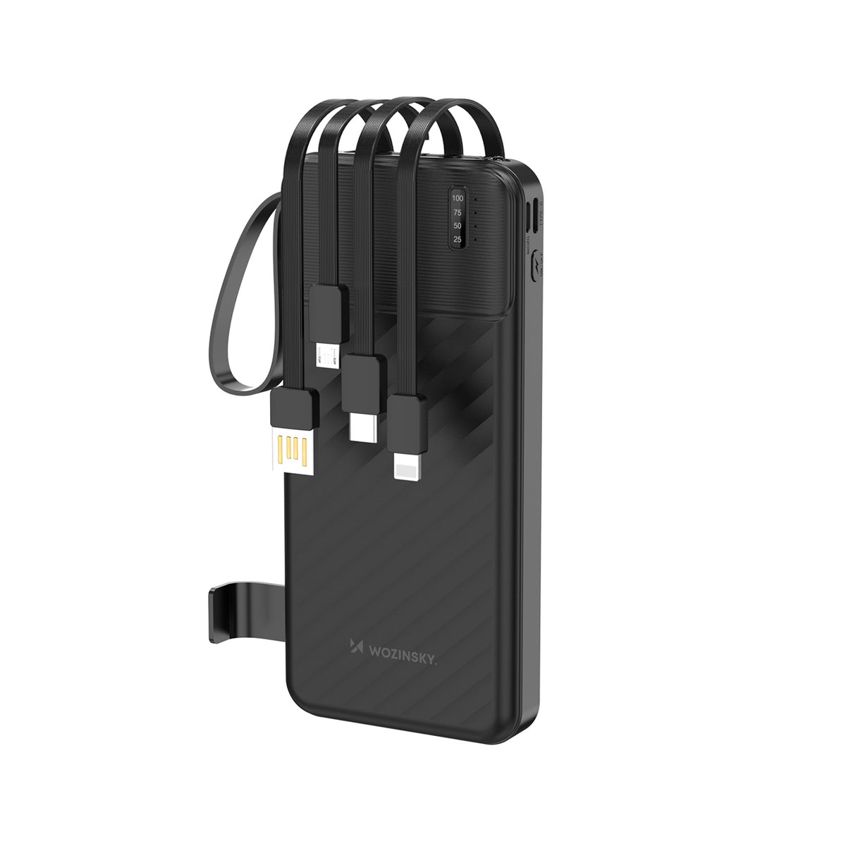 Cablu Wozinsky W11-b 10000mAh 10W Acumulator extern cu Built-in And Flashlight - Negru