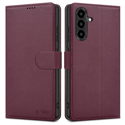 Husa Tech-protect Wallet pentru Samsung Galaxy A57 5G - Burgundy