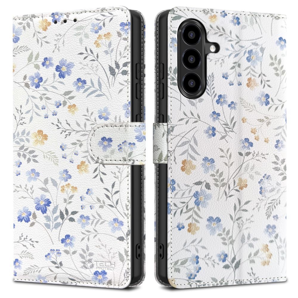 Husa Tech-protect Wallet pentru Samsung Galaxy A57 5G - Colorful Flowers