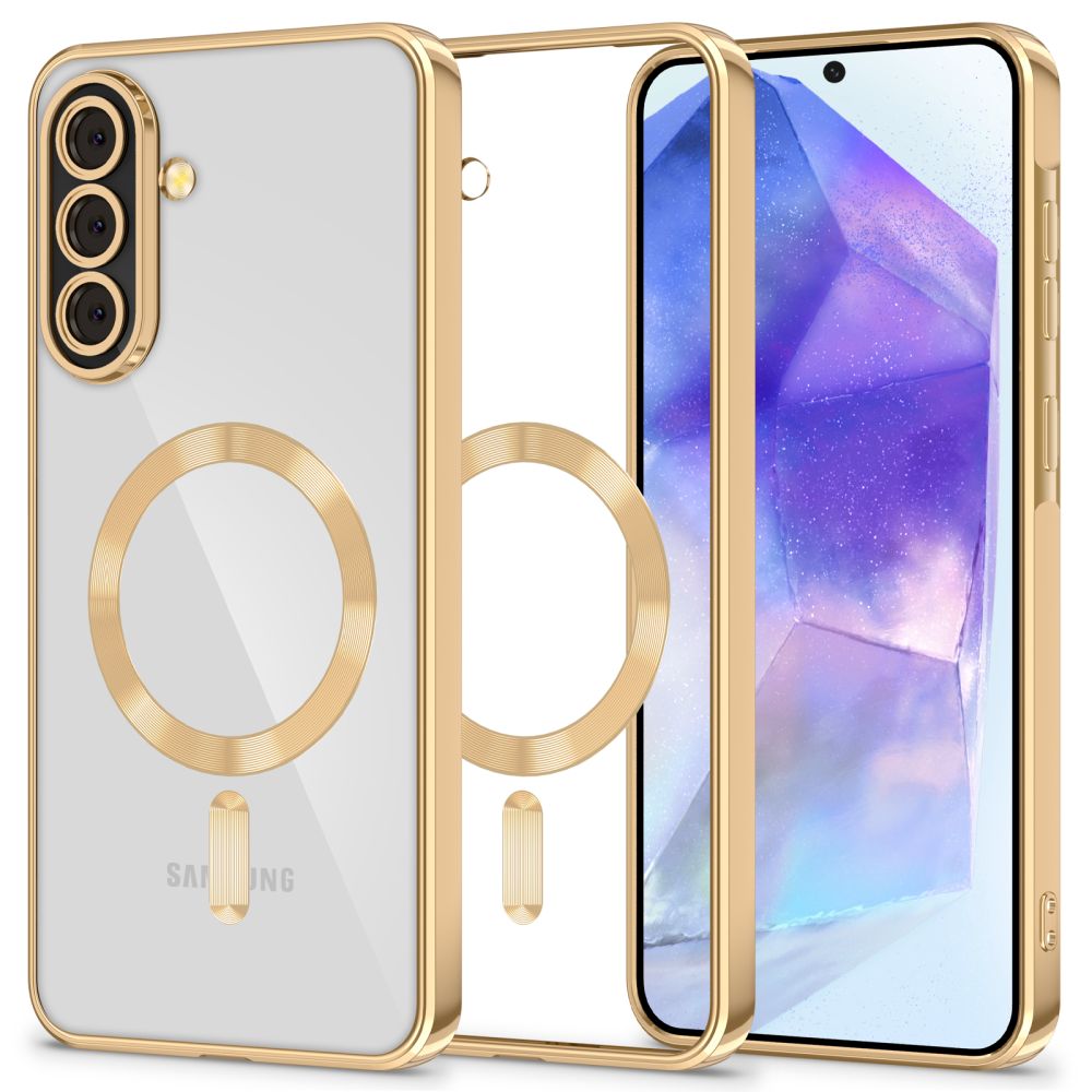 Husa Tech-protect Magflex Magsafe pentru Samsung Galaxy A57 5G - Transparent Auriu