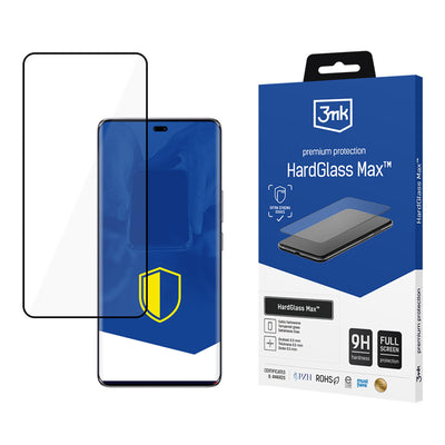 Folie Reinforced Full-screen sticla 3mk Hardglass Max Negru pentru Honor Magic7 Lite