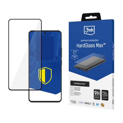 Folie Reinforced Full Coverage sticla 3mk Hardglass Max Negru pentru Xiaomi Poco X6 Pro 5G