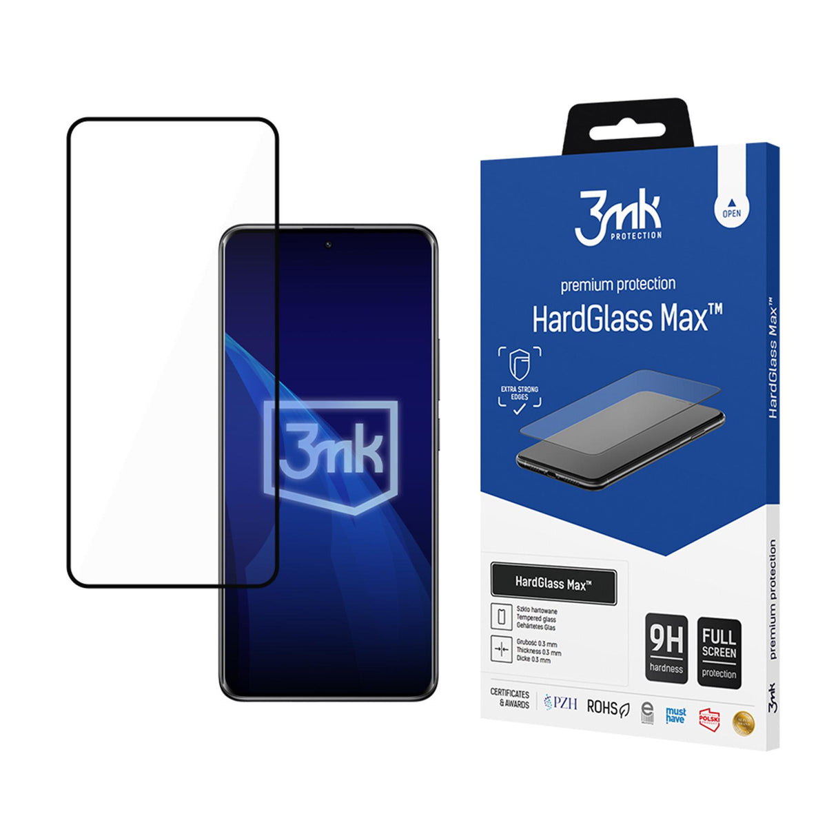 Folie Reinforced Full Coverage sticla 3mk Hardglass Max Negru pentru Xiaomi Redmi Note 14 Pro 4G / 5G / Pro+