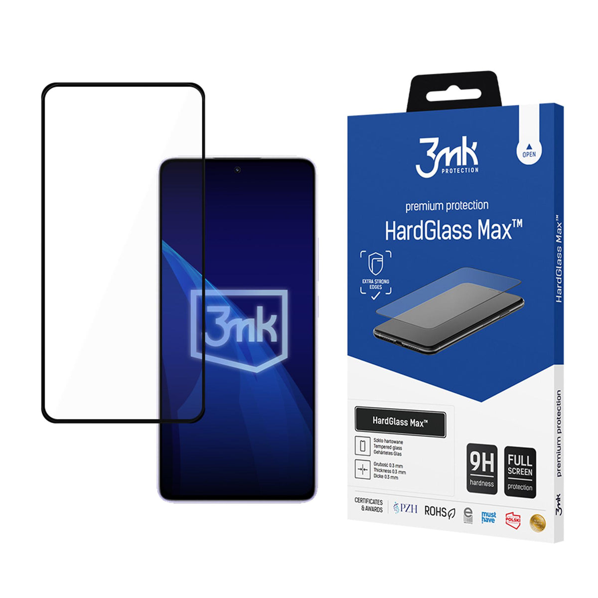 Folie Reinforced Full Coverage sticla 3mk Hardglass Max Negru pentru Xiaomi Redmi Note 14 5G
