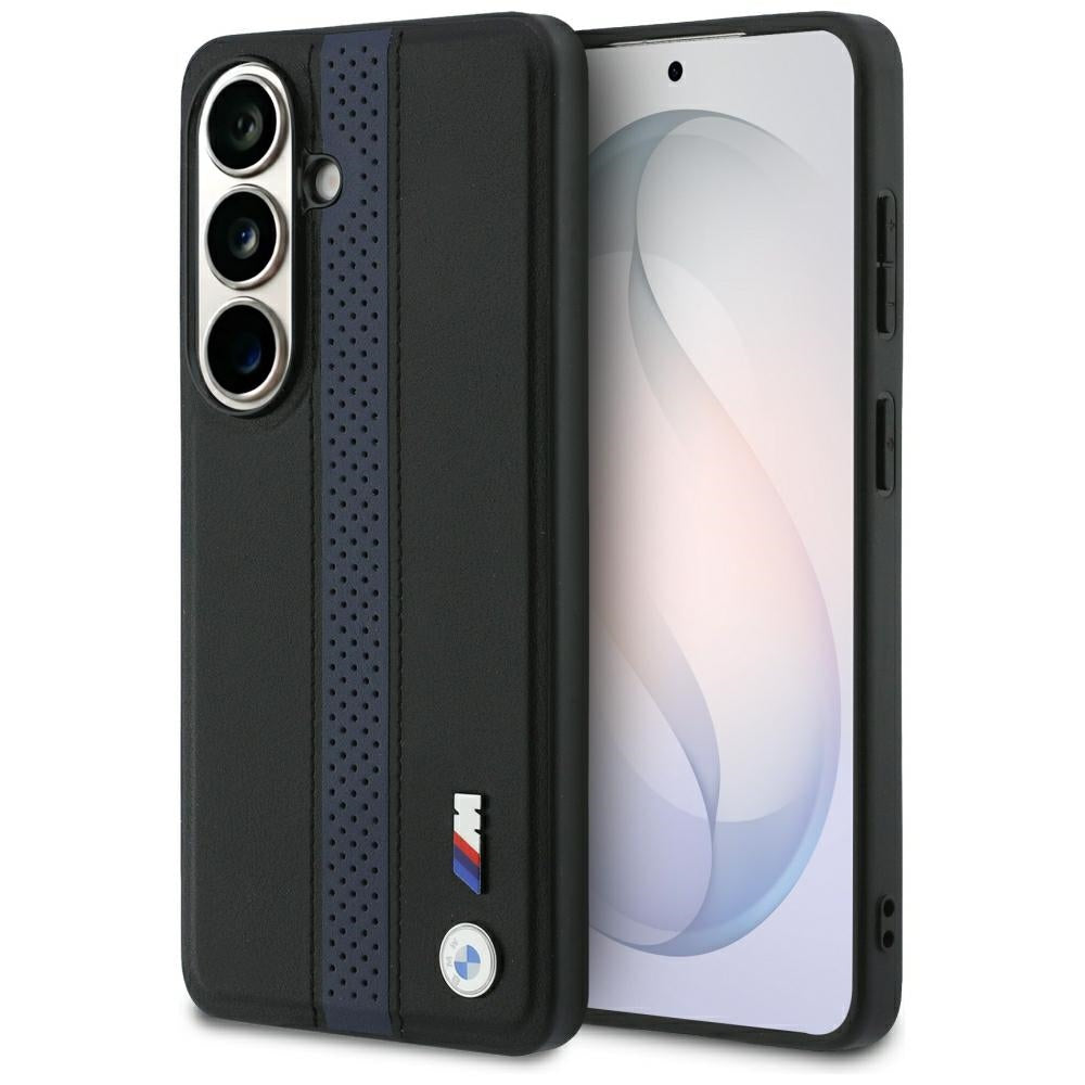 Husa BMW Perforated Stripe Logo Magsafe pentru Samsung Galaxy S26 - Albastru