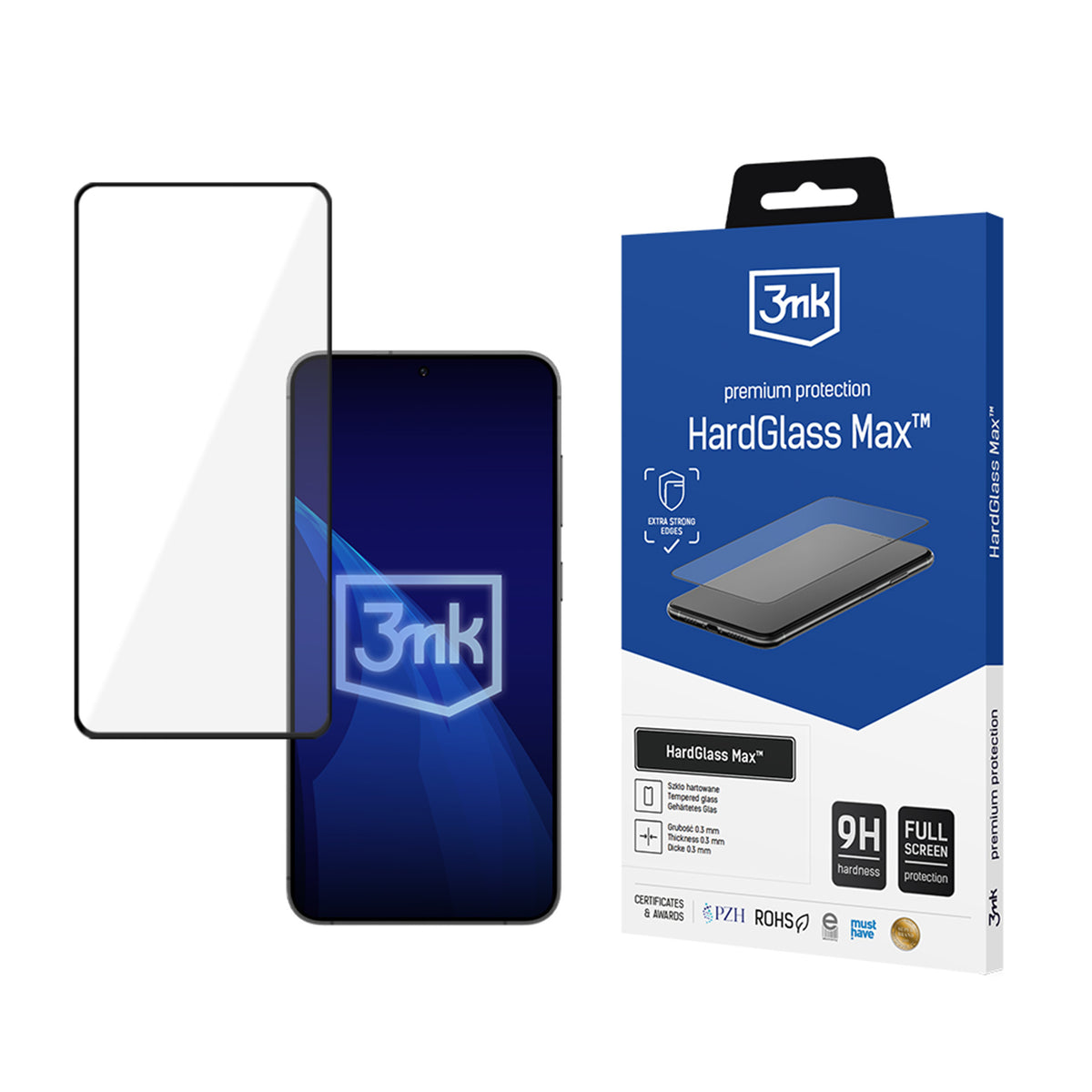 Folie Reinforced Full-screen sticla 3mk Hardglass Max Negru pentru Samsung Galaxy S24+