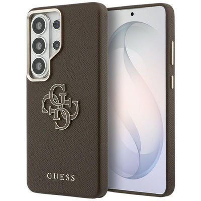 Husa Guess Grained Big 4G Metal Logo pentru Samsung Galaxy S26 Ultra Maro