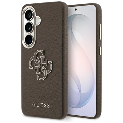 Husa Guess Grained Big 4G Metal Logo pentru Samsung Galaxy S26 Plus Maro