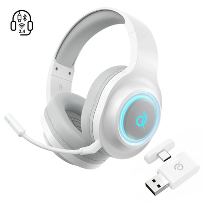 Incarcator priza QCY Heroad V200 Tri-mode Gaming Casti cu 7.1 Sound, 240h Battery, And Detachable Microphone - Alb