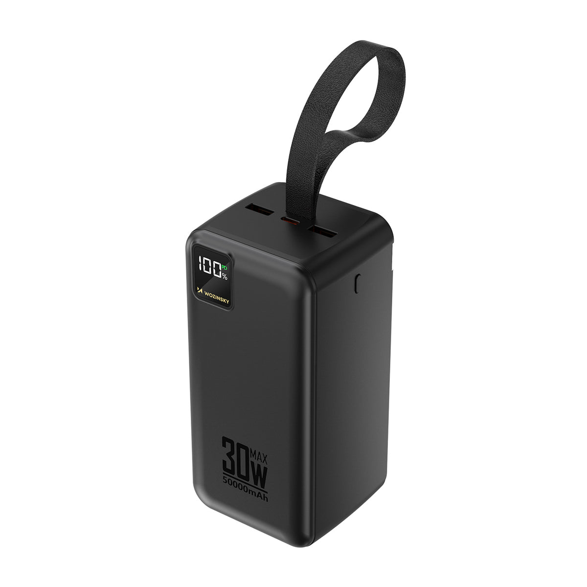 Acumulator extern Wozinsky W8-b 50000mAh 30W 2xUSB-A si 2xUSB-C si USB Micro cu Flashlight - Negru