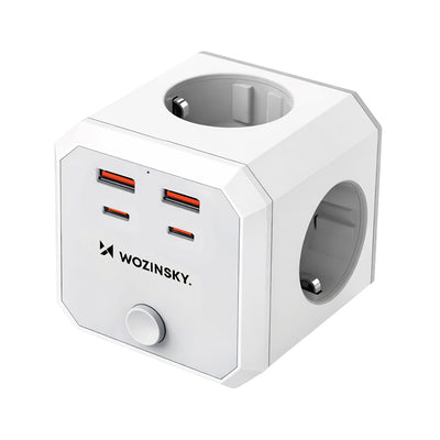 Cablu Wozinsky Power Cube 4x AC 2x Usb-a 2x Usb-c PD 20 W 4000 W - Alb
