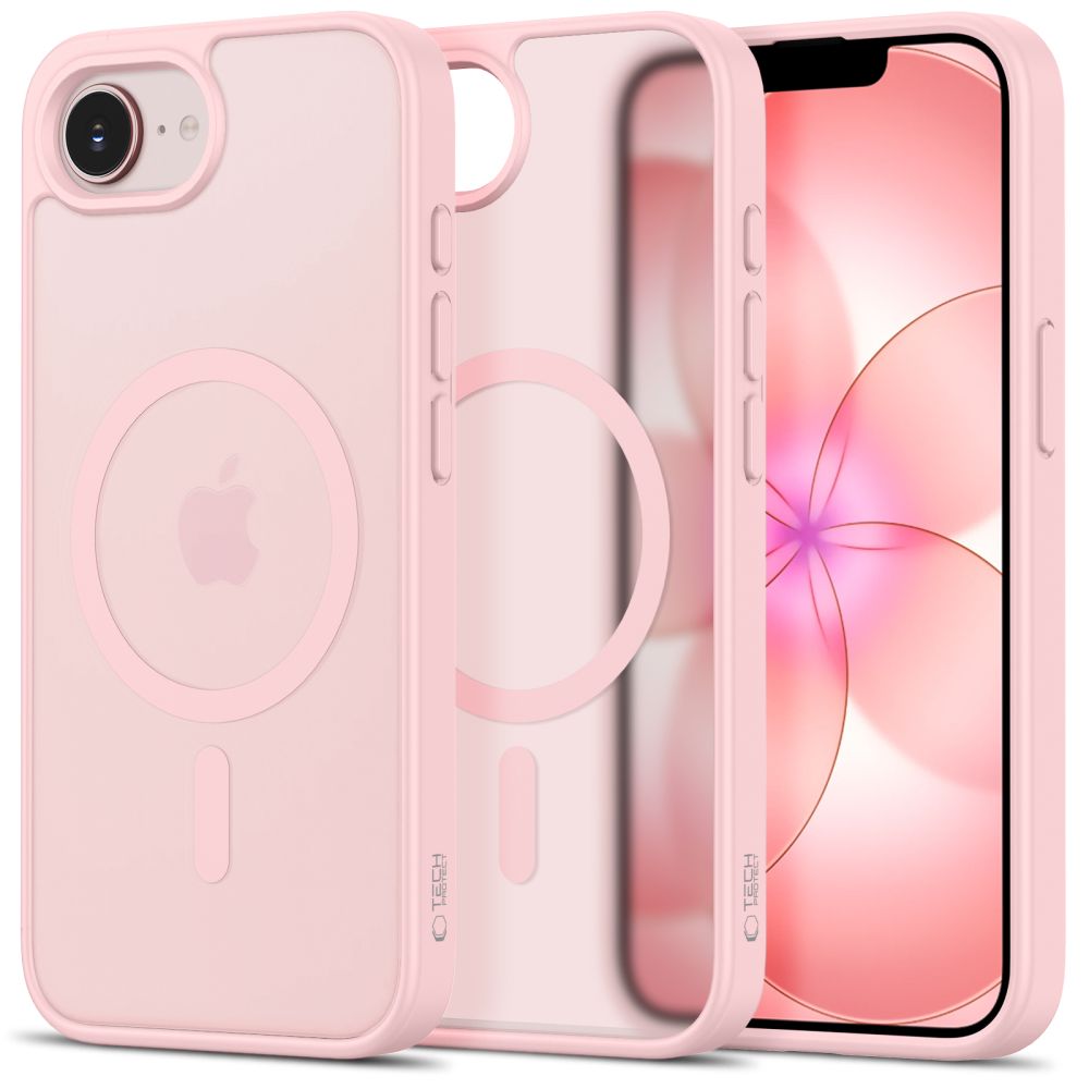 Husa Tech-protect Basicmag Magsafe pentru iPhone 16e / 17e - Matte Roz