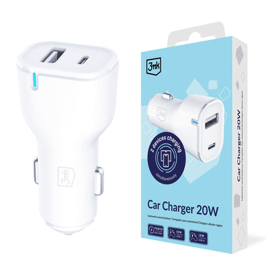 Incarcator auto 3mk 20W Pd3.0 QC 3.0 USB 1A1C - Alb