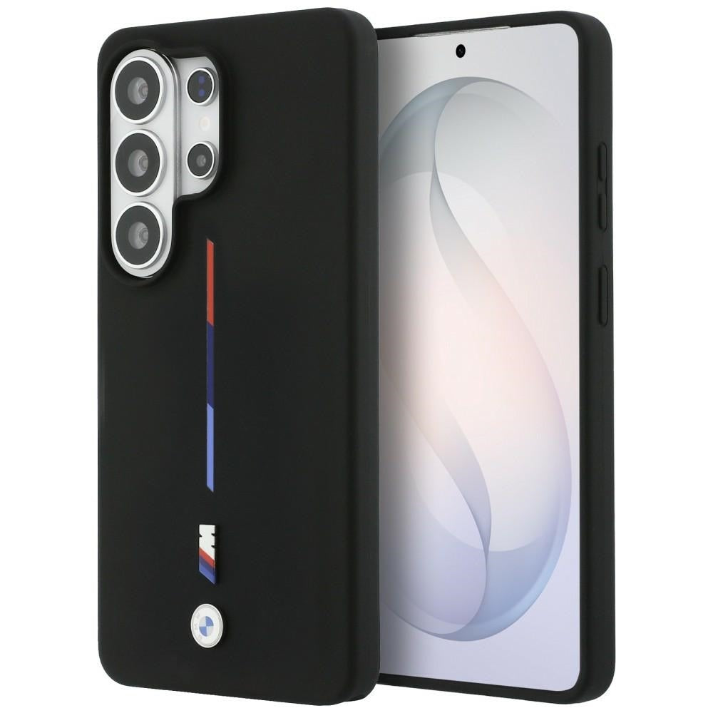 Husa BMW M Silicone Tricolor Line Magsafe pentru Samsung Galaxy S26 Ultra - Negru