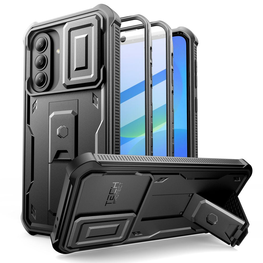 Husa Tech-protect Kevlar Cam+ 2-Set pentru Samsung Galaxy A36 / A37 5G - Negru