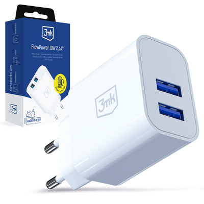 Incarcator priza 3mk Flowpower 10W 2.4A 2A - Alb