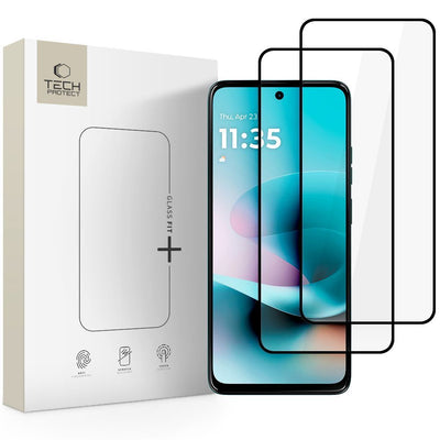 Folie Tech-protect Glass Fit+ 2-Pack sticla pentru Motorola Moto G57 / G57 Power / G67 Power - Negru