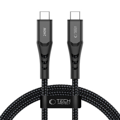 Cablu Tech-protect Ultraboost Ub11t Usb-c / Usb-c PD 240W / Qc3.0 100 Cm - Negru