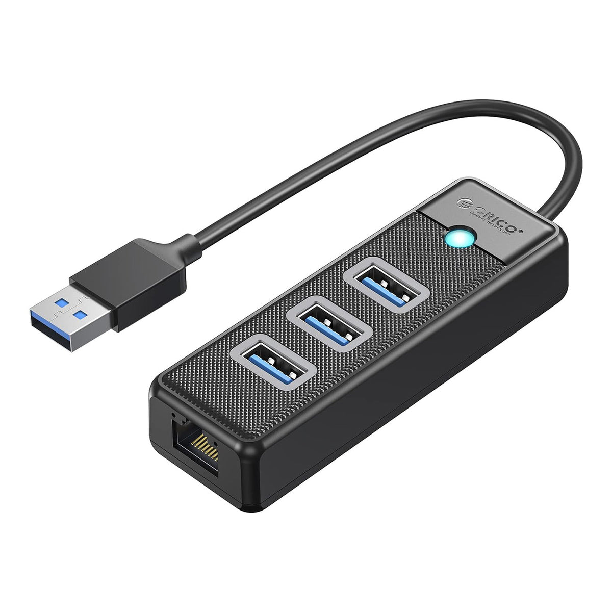 Cablu Orico Pw3ur25-u3 USB Hub 4-Port 3x Usb-a 3.0 1x Rj45 2.5G Ethernet 0.5m - Negru