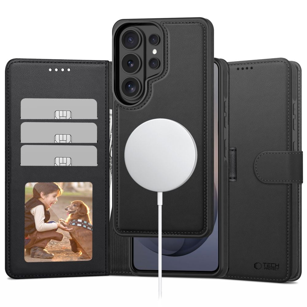 Husa Tech-protect Wallet Magsafe pentru Samsung Galaxy S26 Ultra - Matte Negru