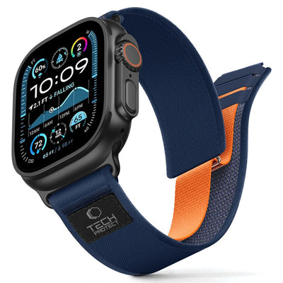 Curea Tech-protect Nylon Elite pentru Apple Watch 44 / 45 / 46 / 49 Mm - Bleumarin