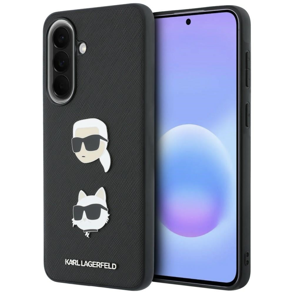 Husa Karl Lagerfeld W/ Karl&Choupette Heads Pins&Logo Na Samsung Galaxy A57 5G - Negru
