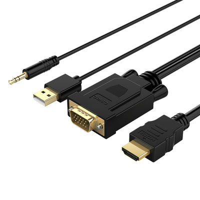 Cablu Orico Xd-vath VGA And Mini Jack 3.5 Mm To Hdmi Full HD 60 Hz cu USB Power 5 M - Negru