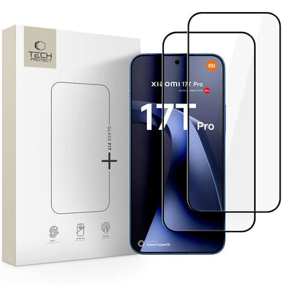 Folie Tech-protect Glass Fit+ 2-Pack sticla pentru Xiaomi 17T Pro - Negru