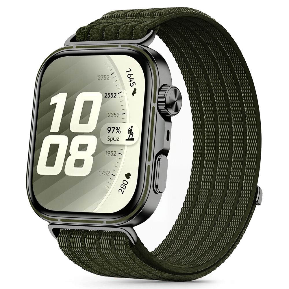Curea Tech-protect Nylon pentru Huawei Watch Fit 3 / 4 / 4 Pro / 5 / 5 Pro - Verde
