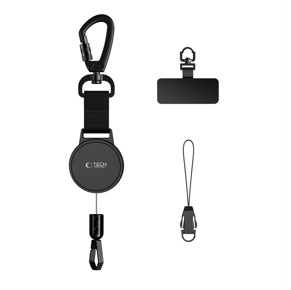 Suport Tech-protect Urbanloop Anti-theft Phone cu Retractable Lanyard - Negru