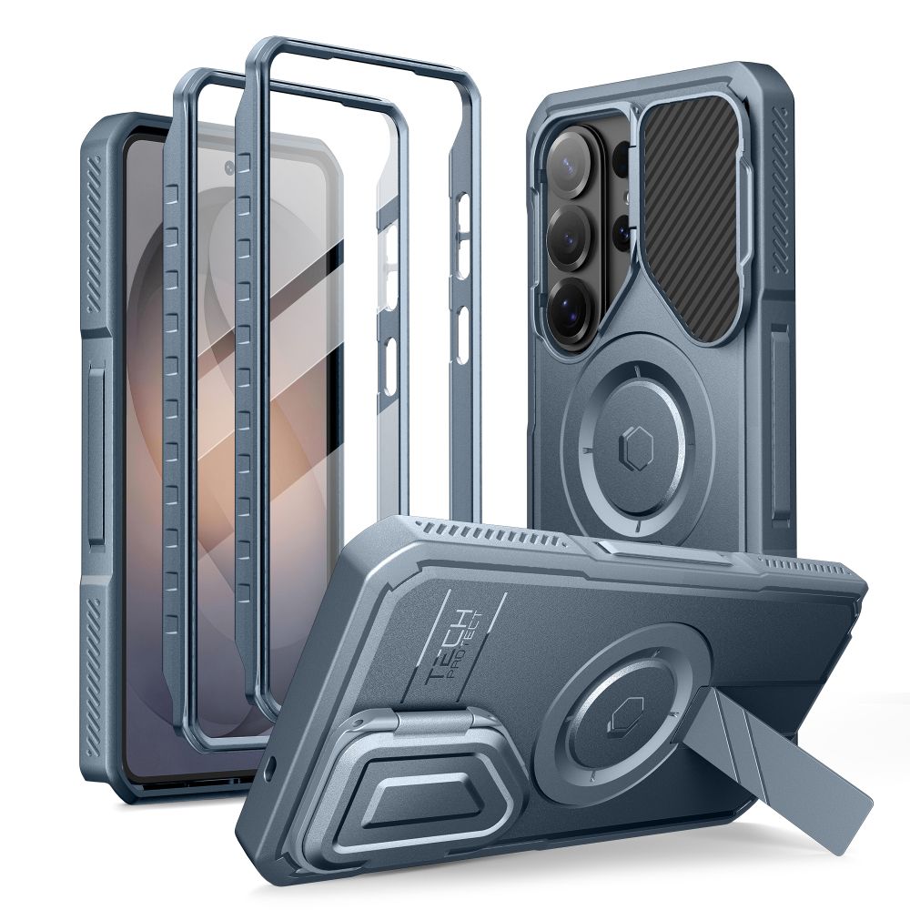 Husa Tech-protect Kevlar Magsafe 2-Set pentru Samsung Galaxy S26 Ultra - Albastru