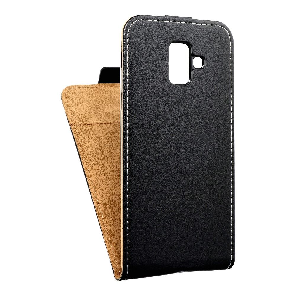 Husa Vertical Flip pentru Samsung A6 2018 Slim Flexi Fresh Negru