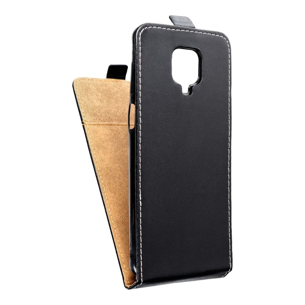 Husa Vertical Flip pentru Xiaomi Redmi Note 9 PRO Slim Flexi Fresh Negru