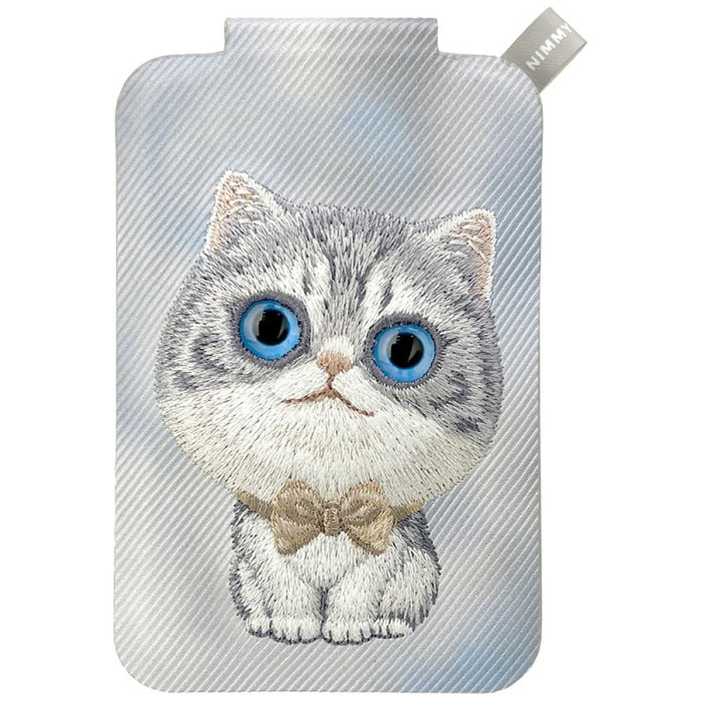 Suport auto Nimmy New Big-eye Cute Pets 2.0 Cat Magnetic Wallet cu Phone Stand - Gri
