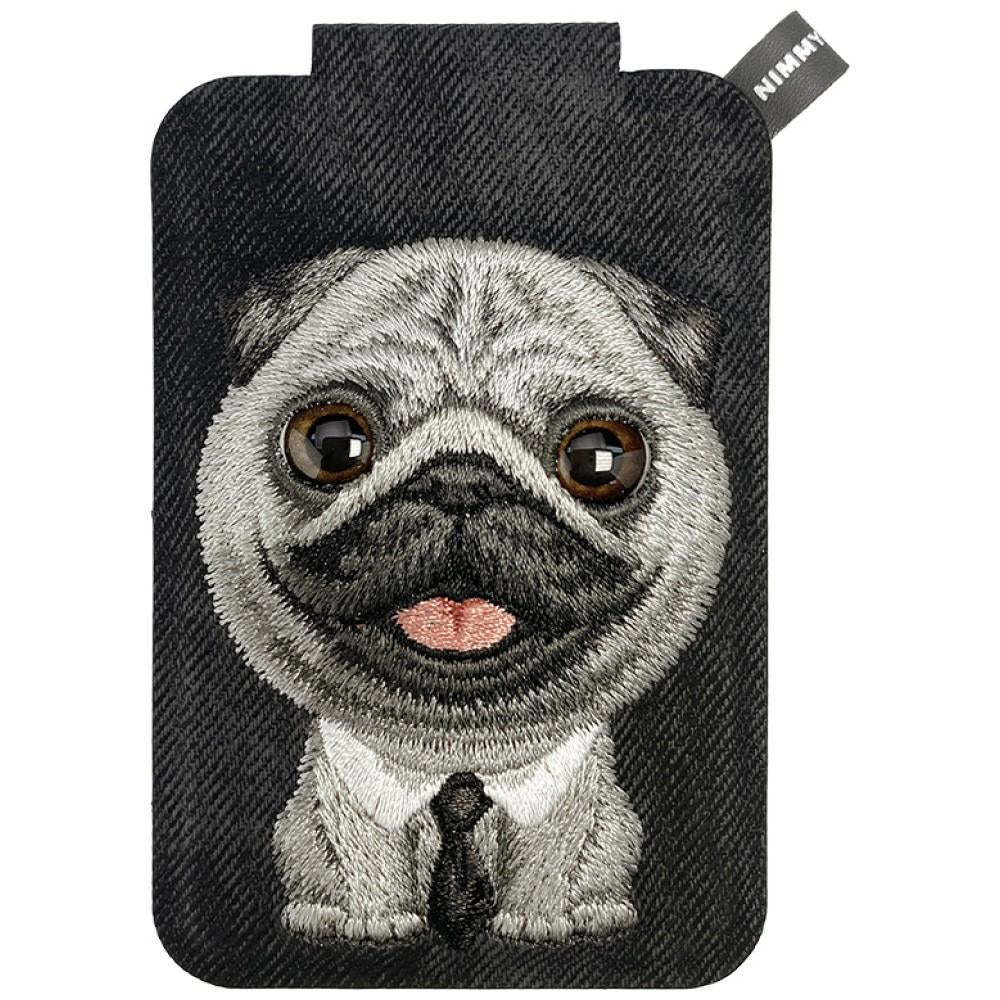 Suport auto Nimmy New Big-eye Cute Pets 2.0 Dog Magnetic Wallet cu Phone Stand - Negru