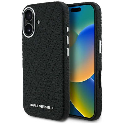 Husa Karl Lagerfeld FW Stamped Karl Magsafe iPhone 16 - Negru