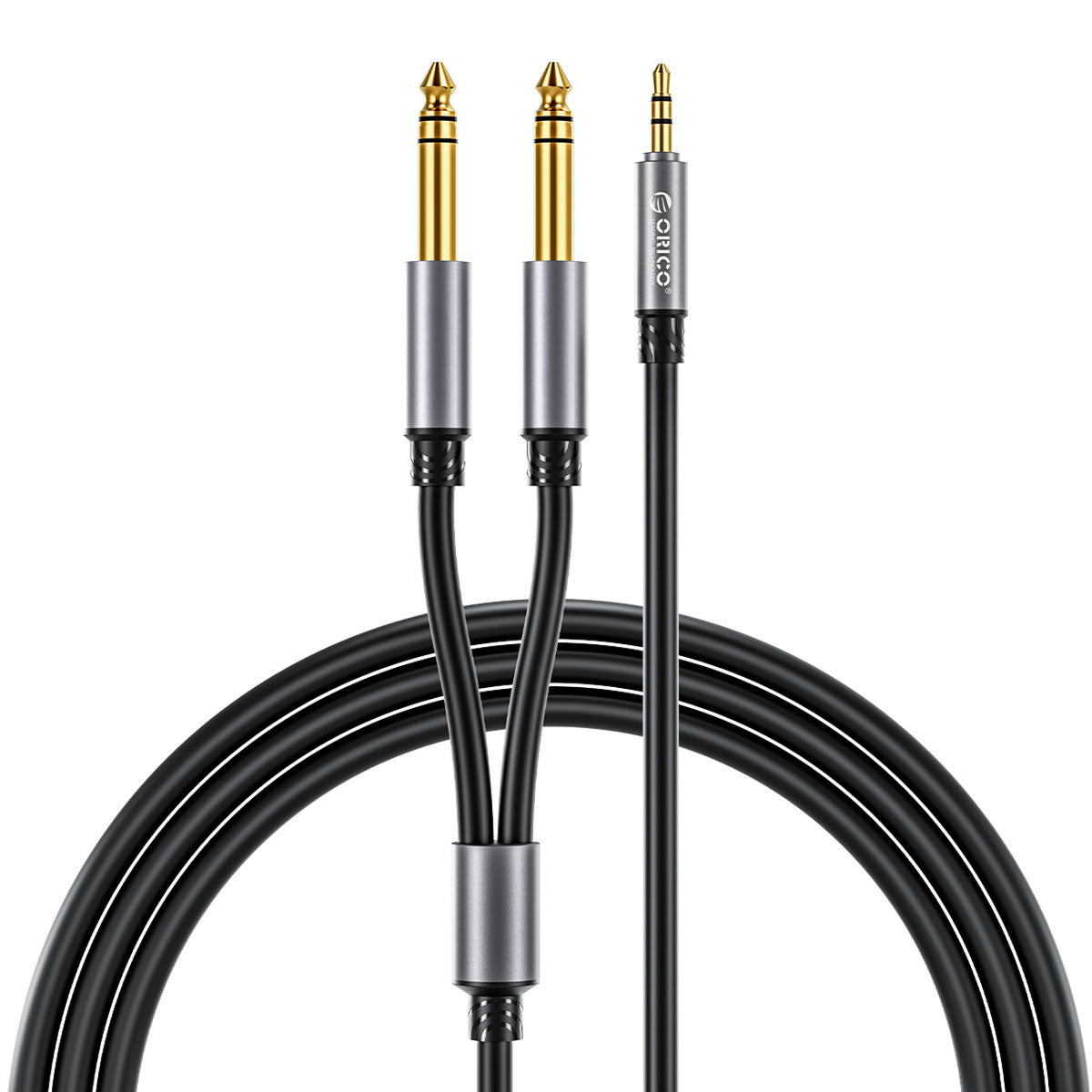 Cablu Orico Ax2n Audio Mini Jack 3.5 Mm To 2 X Jack 6.5 Mm 1 M - Negru