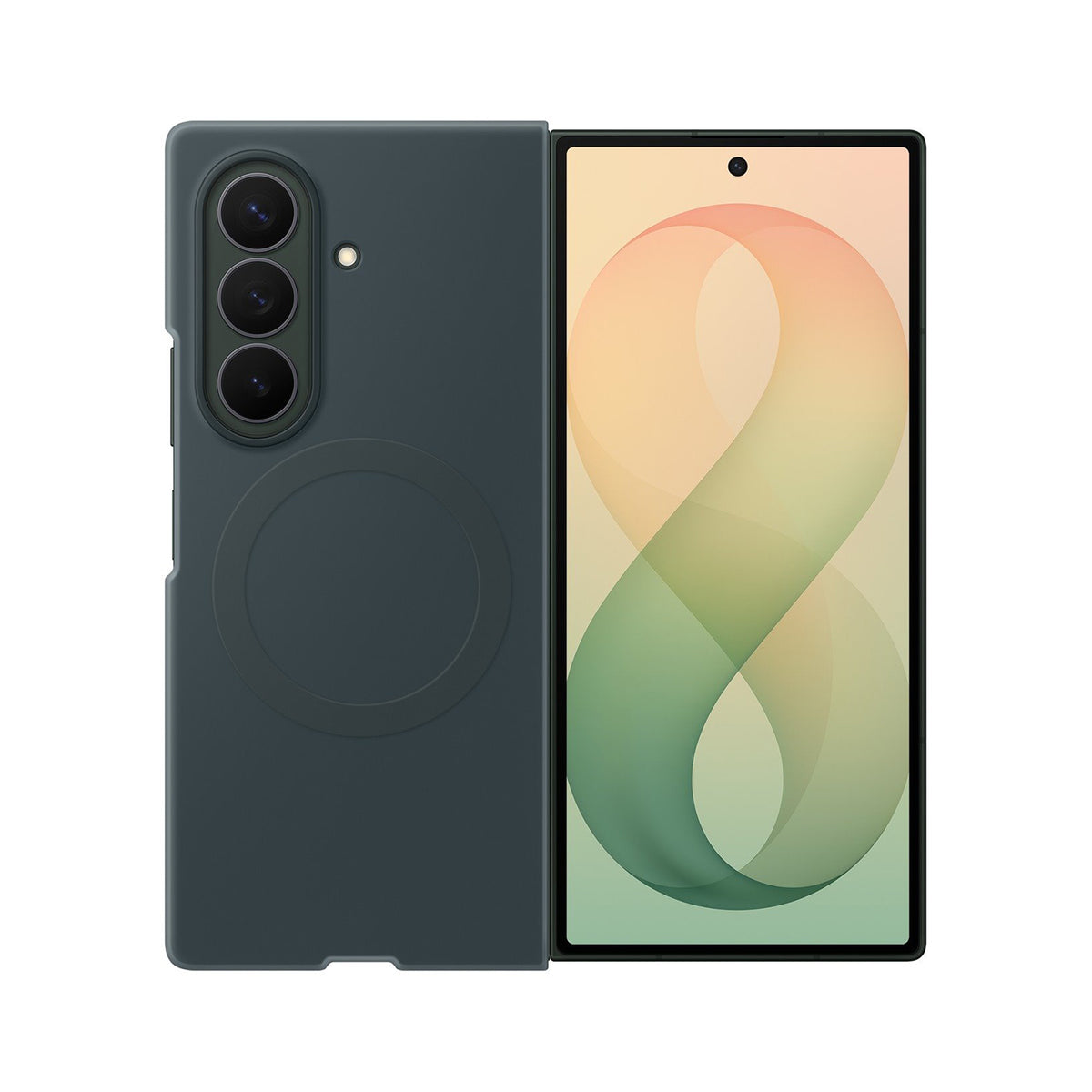 Husa Samsung Silicone Magnet pentru Samsung Galaxy Z Fold 8 Compatible cu Magsafe + 2 Anti-reflective Films - Verde
