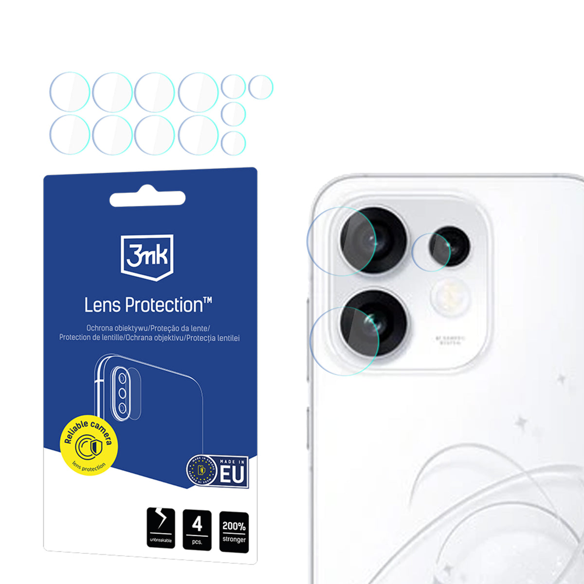 Folie 3mk Lens Protection Hybrid Glass pentru Camera Lens On Oppo Reno 16 / Reno 16 Pro /