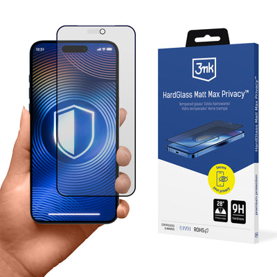 Folie 3mk Hardglass Matt Max Privacy sticla pentru iPhone 18 Pro
