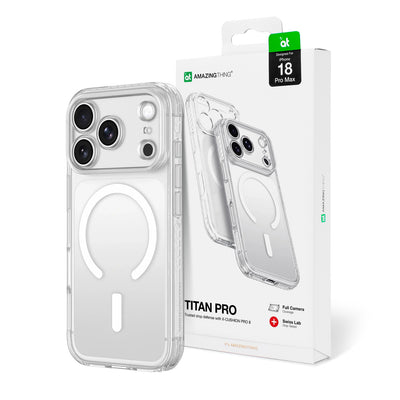 Husa Amazingthing Titan Pro lentila pentru iPhone 18 Pro Max cu Camera si Lanyard Mount, Magsafe Compatible - Transparen