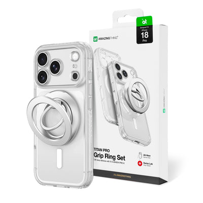 Husa Amazingthing Titan Pro lentila Ring Set pentru iPhone 18 Pro cu Camera si Magnetic Ring Compatible cu Magsafe - Tra