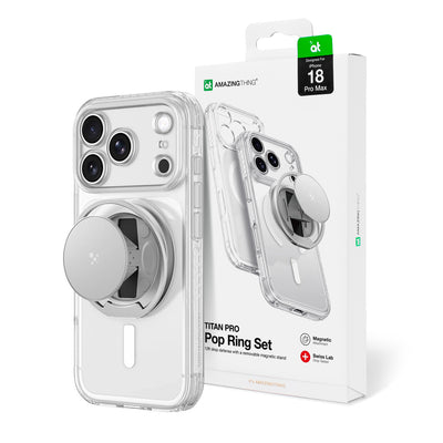 Husa Amazingthing Titan Pro Pop lentila pentru iPhone 18 Pro Max cu Camera Suport si Stand, Magsafe Compatible - Transpa