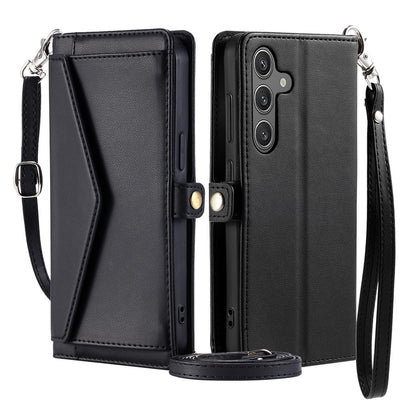 Husa Samsung Galaxy A56 5G Leather Wallet cu Stand Function And Straps - Negru