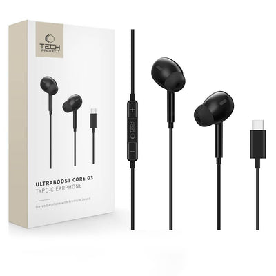 Casti Tech-protect Ultraboost Core G3 Usb-c Wired - Negru
