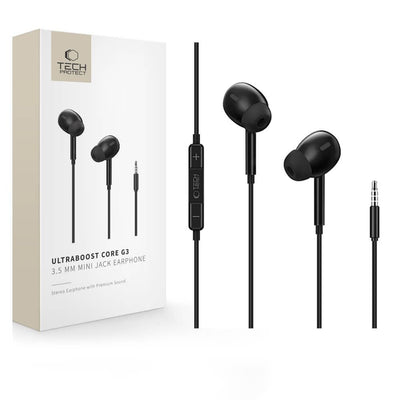 Casti Tech-protect Ultraboost Core G3 Mini Jack Wired - Negru
